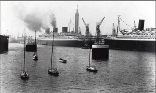 르아브르 항구 전경을 담은 19세기 후반 흑백 사진. 위키피디아