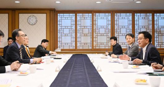 최상목 대통령 권한대행 부총리 겸 기획재정부 장관이 14일 정부서울청사에서 대외경제현안간담회를 주재하고 있다. 기획재정부