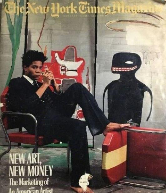 1980년대 미국 뉴욕타임스매거진 표지를 장식한 장 미셸 바스키아. 한국일보 자료사진