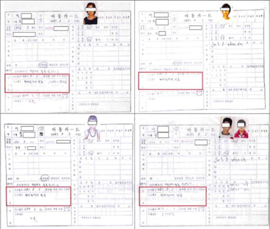 덕성원에 수용됐던 원생들의 신상정보를 기록한 아동 카드. 진실·화해를위한과거사정리위원회 제공
