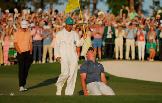 우승 후 포효하는 매킬로이. 오거스타=로이터 연합뉴스