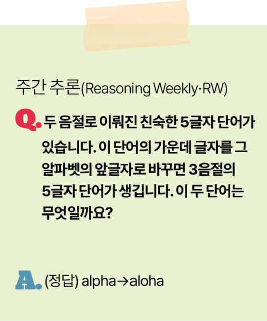 주간 추론 예시 문제. 그래픽=송정근 기자