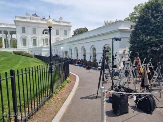 24일 미국 워싱턴 백악관 집무동인 웨스트윙(서관). 브리핑룸은 1층에 있다. 워싱턴=권경성 특파원