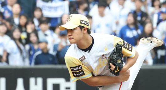 한화 파이어볼러 불펜 요원 정우주. 뉴스1