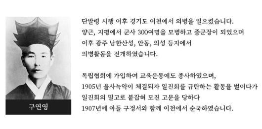 구연영 독립운동가. 경기도 제공