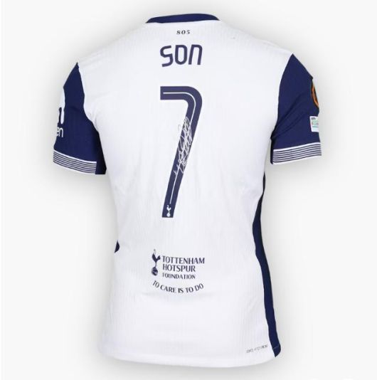 이달 7일 유니폼 경매 사이트 '매치원셔츠'에서 4만8,907유로에 낙찰된 손흥민의 유로파리그(UEL) 우승 토트넘 유니폼. 매치원셔츠 홈페이지 캡처