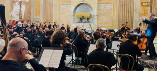 지난 24일 오후 7시(현지시간) 바티칸과 인접한 산타마리아 델리 안젤리 에 데이 마르티니 성당에서 ‘제주4·3평화레퀴엠 공연’이 열렸다. 제주도 제공
