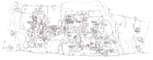 울산 울주군 대곡리 반구대 암각화 전면 실측도. 문명대 제공