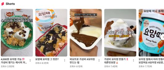 빙그레의 아이스크림 요맘때나 서울우유협동조합의 요거트 비요뜨를 활용해 저렴하게 '요거트아이스크림의정석(요아정)'의 인기 메뉴를 만드는 방법을 알려주는 영상이 유튜브에 다수 올라와 있다. 유튜브 캡처