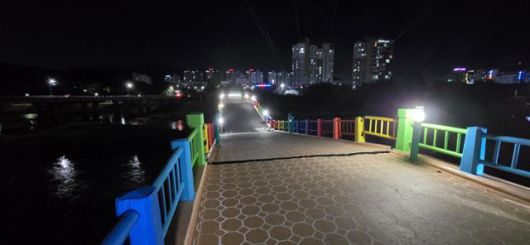 20일 울산 남구 구 삼호교가 폭우로 내려앉은 모습. 국가유산청 제공