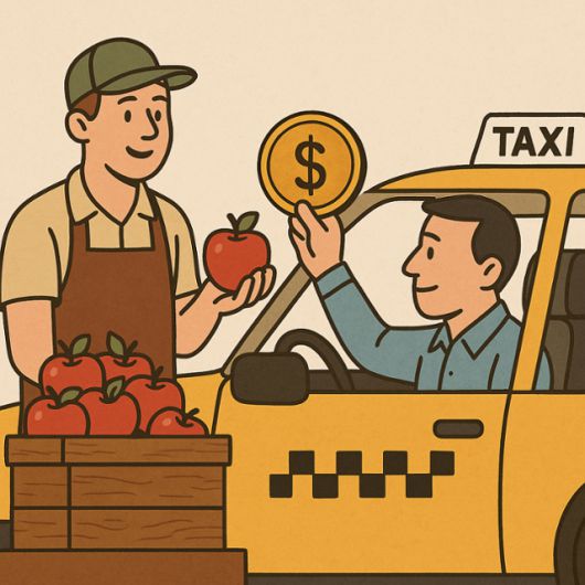 사과장수와 택시기사. 챗지피티4o 이미지 생성