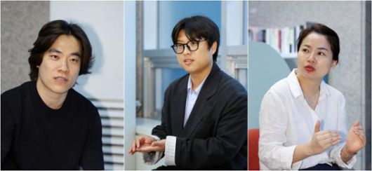 지난 한학기 동안 AI교과서로 수업을 진행한 대구 동덕초 구종서(왼쪽부터) 교사, 복현중 정동진 교사, 월서초 방정선 교사가 지난달 17일 대구교육청에서 AI교과서 사용 후기와 발전 방향에 대해 설명하고 있다. 김재현 기자