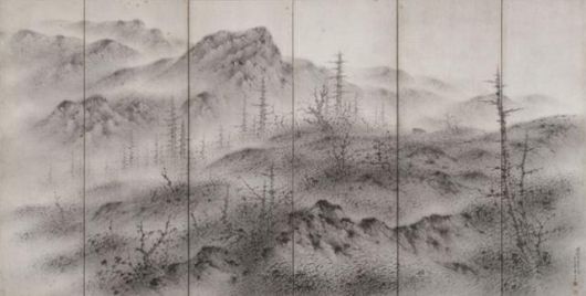 청전 이상범의 1945년작 '효천귀로'는 1945년 8월 15일 광복되던 날 당일에 그린 그림이다. 새벽 안개 자욱한 들판의 언덕을 넘어 소 끌고 돌아가는 촌부를 묘사했다. '귀로'와 소재가 같지만 화풍은 그가 1938년경부터 관전양식에서 벗어나 한국적 정서를 녹인 '청전양식'으로의 진행을 보여준다. 국립현대미술관 제공