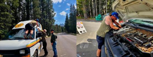 로드 트립 중 캠핑카가 요세미티 국립공원의 곰 출몰 지역을 지날 때 갑자기 퍼지는 사고가 있었다. 지나가던 또다른 여행자 안츠는 자기 일처럼 발 벗고 나서서 도와줬다. 안정훈씨는 여행은 사람이라며 여행하면서 좋은 사람을 만날 때 가장 행복하다고 말했다. 에이블북 제공