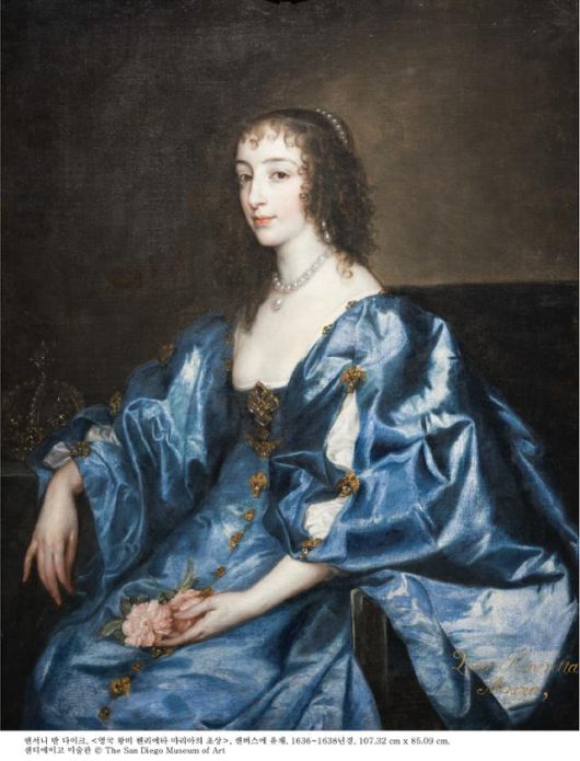 안토니 반 다이크 '영국 왕비 헨리에타 마리아의 초상' 캔버스에 유채, 1636~1638년경, 107.32㎝ x 85.09㎝. ©The San Diego Museum of Art 가우디움어소시에이츠 제공