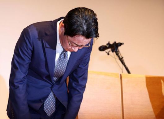 조좌진 롯데카드 대표가 18일 서울 중구 부영태평빌딩에서 사이버 침해 사고에 대한 대고객 사과를 하고 있다. 뉴시스