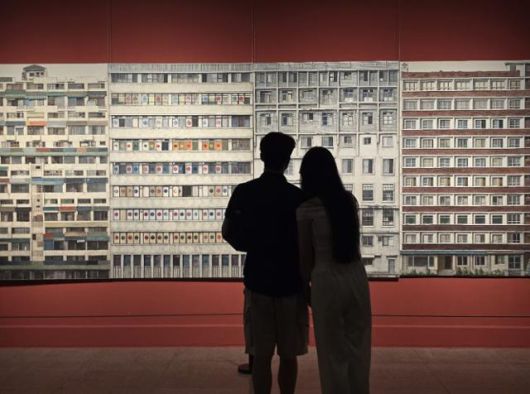 국립현대미술관이 공동 기획한 수묵화 전시 '수묵별미'에 나온 정재호의 '황홀의 건축'이 6월 베이징 중국미술관에서 전시된 모습. 국립현대미술관 제공