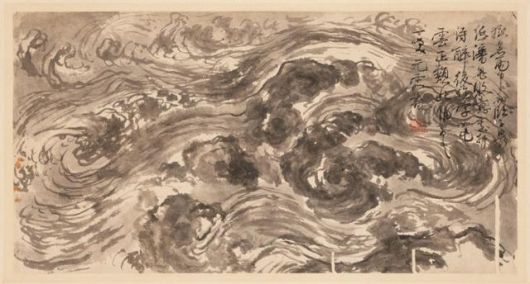 조선 후기 화가 이인상의 수묵산수화 '와운도'는 수묵화로서는 드물게 화면을 가득 채운 작품으로, 소용돌이치는 먹구름을 통해 거친 인간 내면을 투영한 작품이다. 호림박물관 제공