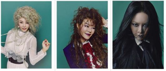 서울시뮤지컬단의 신작 '크리스마스 캐럴'에서 과거와 현재, 미래의 정령 오리리, 프레즈, 푸투루스로 분장한 배우 리사. 세종문화회관 제공