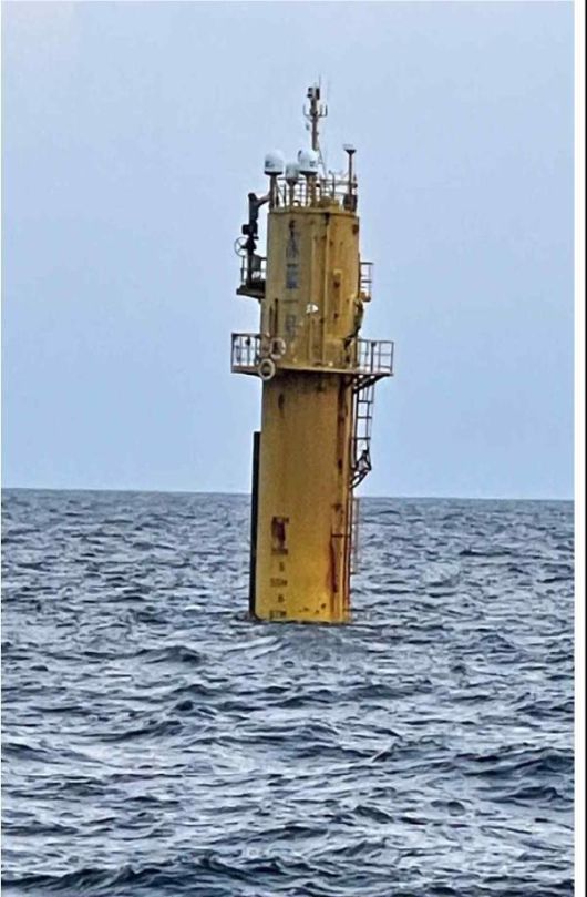 한중 양국의 200해리 배타적경제수역(EEZ)이 겹치는 서해 잠정조치수역에 중국이 2018년 일방적으로 설치한 구조물 '선란1호' 사진. 엄태영 국민의힘 의원실 제공