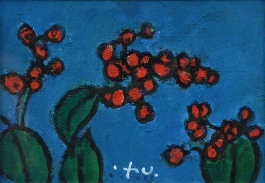 황염수, 오미자, 패널 위 캔버스에 유채, 12.8x17.3cm, 1958