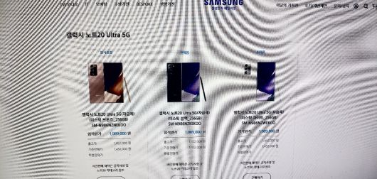 한 인터넷 카페에 올라온 '갤럭시노트20 울트라'의 삼성전자 임직원몰 가격 [네이버카페 캡처]