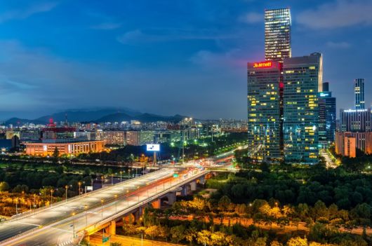 한강 샛강 사이 여의도 메리어트