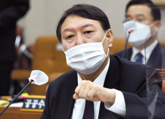 국회 법제사법위원회 대검찰청 국정감사에서 답변하는 윤석열 검찰총장. [헤럴드경제=이상섭 기자]