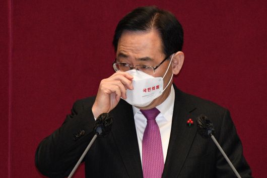 주호영 국민의힘 원내대표가 3일 오전 서울 여의도 국회에서 열린 본회의에서 교섭단체대표연설을 하고 있다. [이상섭 기자/babtong@heraldcorp.com]