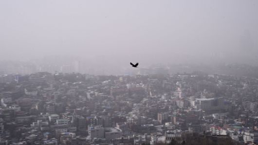 올해 들어 가장 강력한 황사가 나타난 29일 오전 서울 남산에서 바라본 도심이 회색빛을 띠고 있다. 이날 서울에는 6년만에 황사 경보가 발효됐고, 내일까지 전국에 영향을 미칠 것으로 예상된다. 박해묵 기자