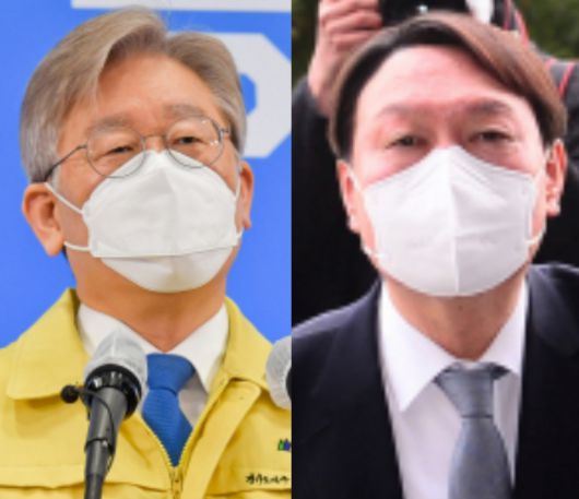 이재명 경기도 지사(왼쪽)와 윤석열 전 검찰총장 [연합]