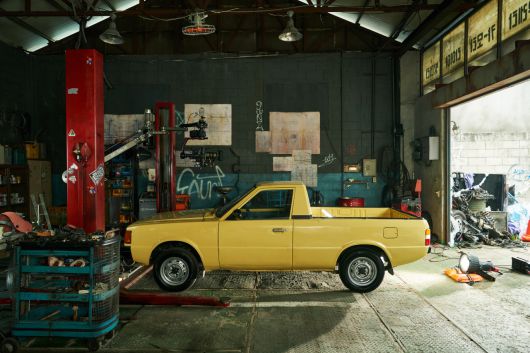 영화 ‘서울대작전’에서 주인공 차량으로 활약하는 포니 픽업. [현대차 제공]