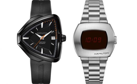 세계 최초 전자 배터리 시계인 벤츄라(Ventura), 세계 최초 LED 디지털 시계인 펄사(Pulsar). [해밀턴ⓒ]