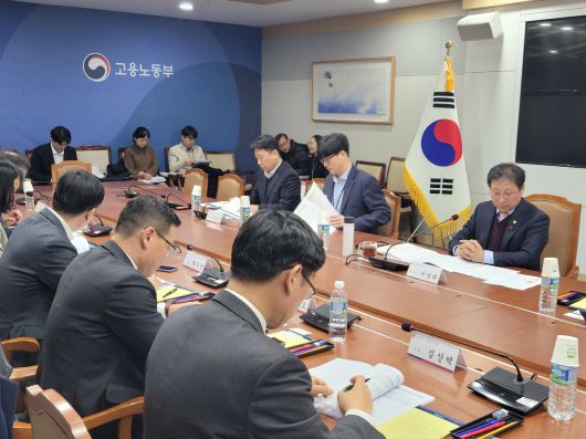 이성희 고용노동부 차관이 29일 정부세종청사에서 ‘중대재해 취약분야 지원 추진단’ 제1차 회의를 주재하고 있다. [고용노동부 제공]