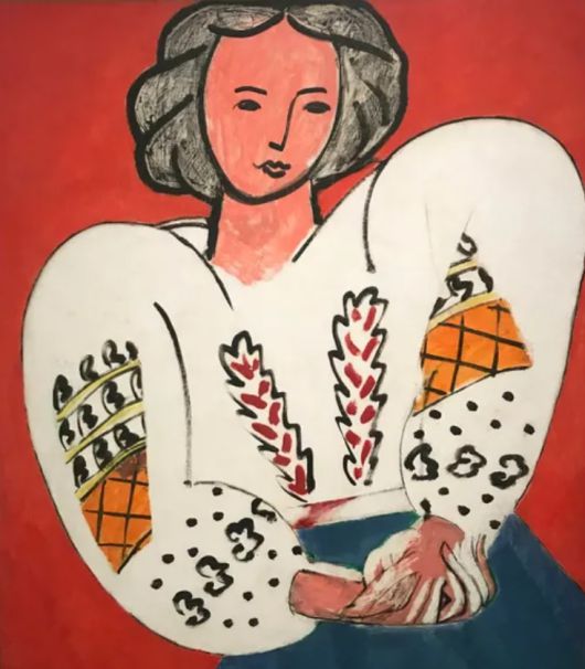 앙리 마티스, '루마니아 풍의 블라우스를 입은 여인', 1940, 캔버스에 유채, 92x73cm, 파리 조르주 퐁피두 센터