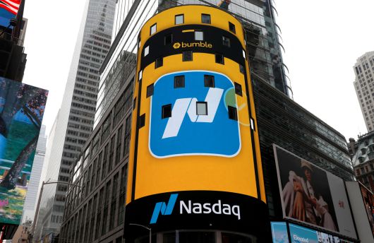 9일(현지시간) 미국 뉴욕에 있는 나스닥 전광판 [로이터]