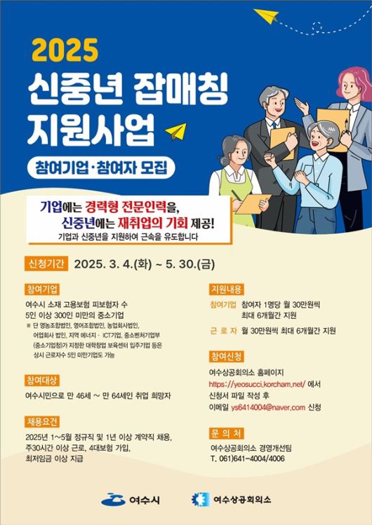 여수상공회의소 신중년 잡매칭 사업이 추진된다.