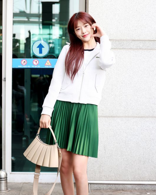 안유진 공항패션 [라코스테 제공]