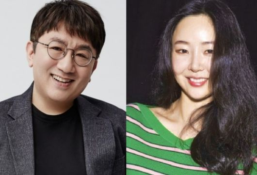 방시혁 하이븨 의장(왼쪽부터)과 민희진 어도어 전 대표.[헤럴드DB]