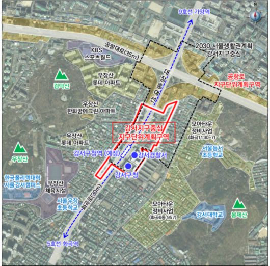 강서지구중심 지구단위계획구역 위치도. [서울시]