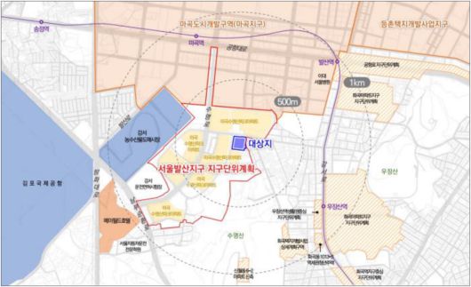 내발산동 743번지 서울발산지구 위치도. [서울시]