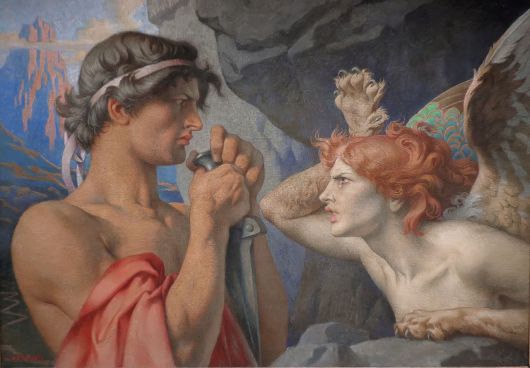 프랑수아 에밀 에흐만, 오이디푸스와 스핑크스, 1903, 캔버스에 유채, 76.5x106.3cm, 스트라스부르 근현대미술관