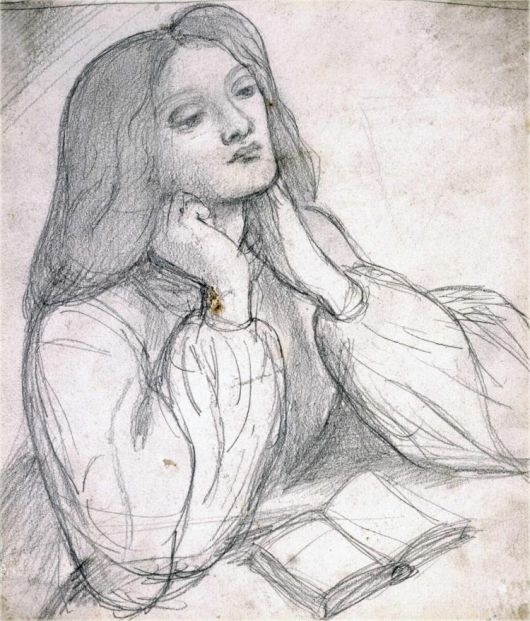 단테 가브리엘 로제티, 엘리자베스 시달, 1852~1860, 종이에 연필, 24.1x20.9cm, The New Art Gallery Walsall