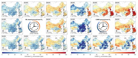 기존 모델과 개발된 모델의 오존 모니터링 성능 비교.[UNIST 제공]