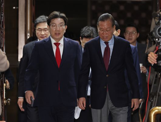 국민의힘의 권영세 비상대책위원장과 권성동 원내대표 [연합]
