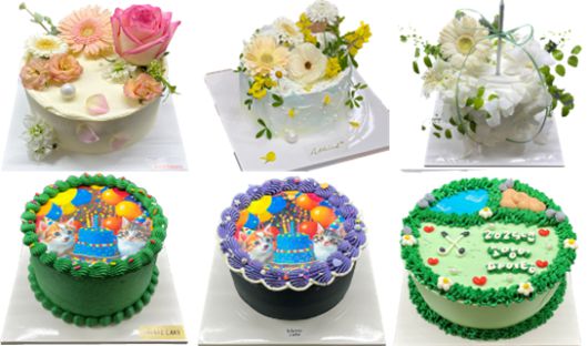 생화로 장식한 케이크와 포토프린트 케이크. [한국소비자원]