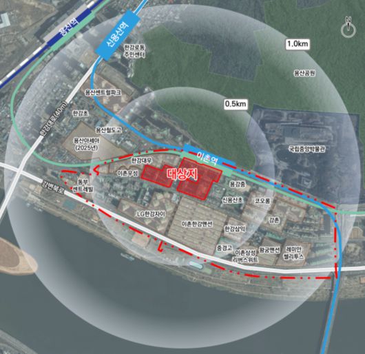 용산구 이촌동 404번지 일대 위치도. [서울시]