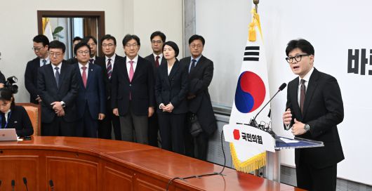 한동훈 국민의힘 대표가 지난해 12월 16일 오전 서울 여의도 국회에서 당대표 사퇴 기자회견을 하고 있다. [사진=이상섭 기자]