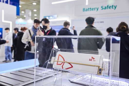 SK온의 차세대 무선 BMS 소개 부스 [SK온 제공]