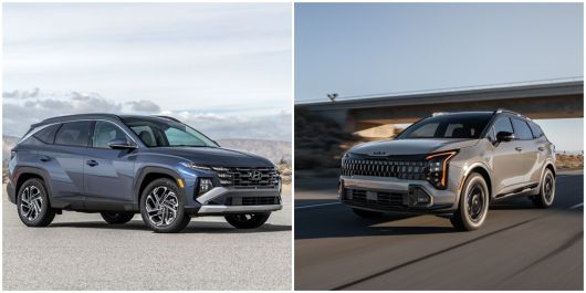 현대차 준중형 SUV 투싼(왼쪽), 기아 스포티지 [현대차그룹 제공]